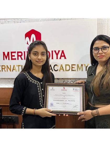 This young woman is now a certified makeup artist, ready to start her professional journey.