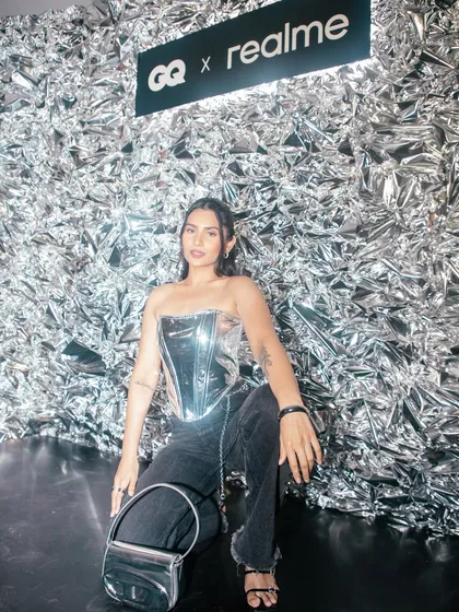 A shot against the GQ x realme branded photo wall. I'm always ready for a photo op to help promote the event and its sponsors.
