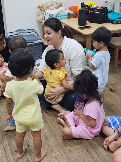Children often love to sit close and feel connected during our songs. This is a space where they feel secure and cherished, which allows them to participate more fully.