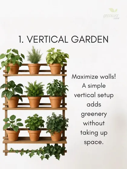 A simple vertical setup can maximize your walls and add greenery without taking up floor space. It's an easy way to start your journey with vertical gardening.