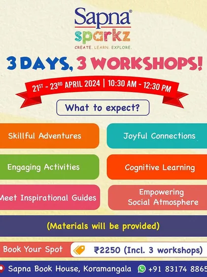 What can you expect from our workshops? This graphic breaks it down: skillful adventures, joyful connections, cognitive learning, and a fun social atmosphere.