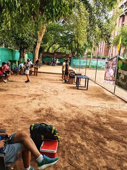 A glimpse of the tournament day atmosphere. With multiple matches underway and players preparing, there's a constant buzz of competitive energy at our events.