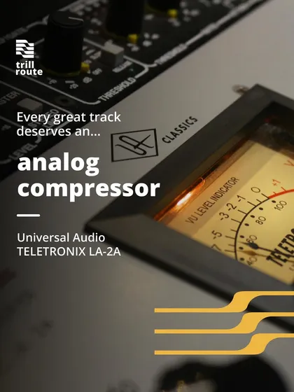 Every great track deserves an analog compressor. The Teletronix LA-2A is a legend for a reason, known for adding warmth and smoothness to vocals and bass.