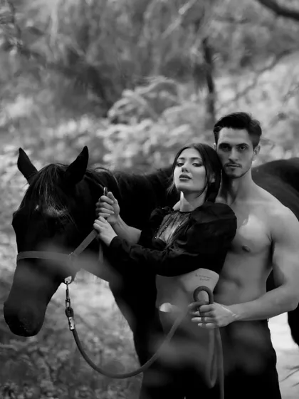 This portrait from a fashion collaboration highlights the striking combination of high fashion and the raw beauty of our horses.