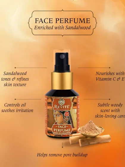 My Sandalwood Face Perfume tones and refines skin texture. It controls oil, soothes irritation, and helps remove pore buildup, all with a subtle, woody scent.