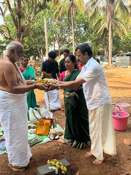 A Bhoomi Pooja ceremony for a new dream villa project. We respect and incorporate traditional values, starting our projects with blessings for a smooth and successful construction journey.