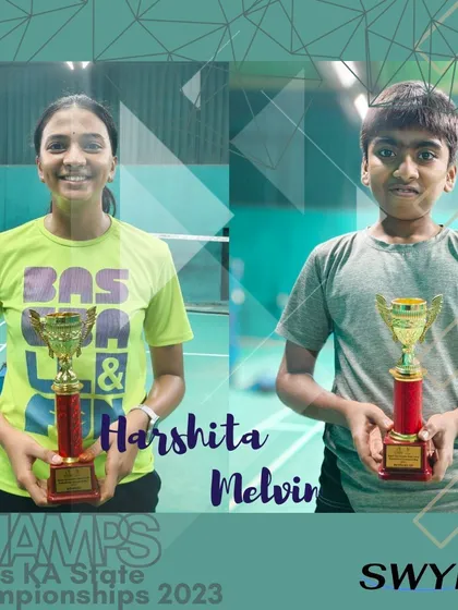 We are incredibly proud of our players' achievements. Here are two of our champions from the Stairs Karnataka State Level Championships, a testament to their hard work and our dedicated coaching team.