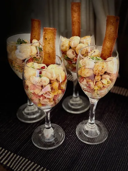 Instead of fried snacks, serve your guests this elegant and healthy Makhana Chaat. Roasted makhana is mixed with spices, nuts, and a bit of cheese for a crunchy, savory, and satisfying snack.