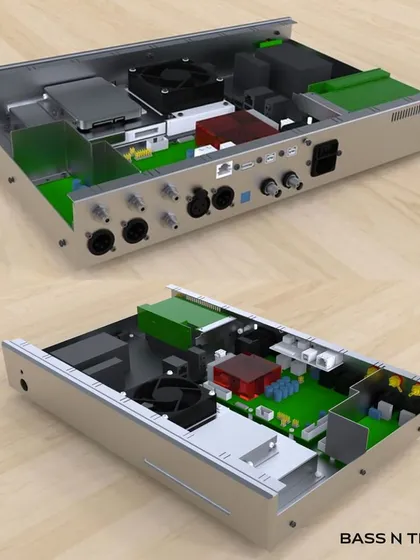 This render shows the internal layout of the new Weiss MAN301R. The upgraded ITX board and increased RAM provide a faster, more responsive user experience for managing large music libraries.