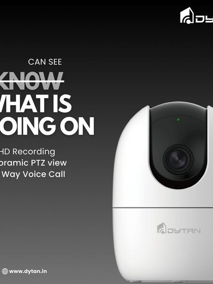 This image emphasizes the camera's advanced capabilities, including Full HD recording, panoramic PTZ view, and two-way voice call for comprehensive monitoring.