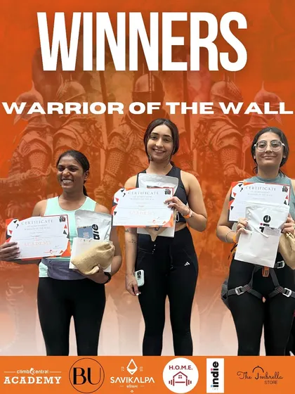The energy at our competitions is electric! We celebrate the strength, focus, and spirit of our community, like these amazing winners from our 'Warrior of the Wall' event. It's a chance to test your skills and cheer on your friends.