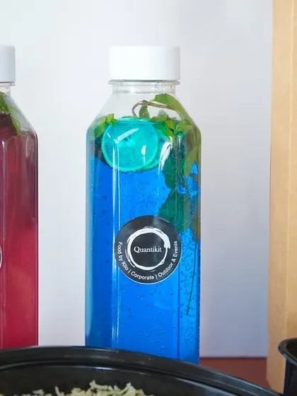 My vibrant and refreshing Berry Mint Mojito and Sparkling Blue Lagoon, adding a splash of color and flavor to the Iftar feast.