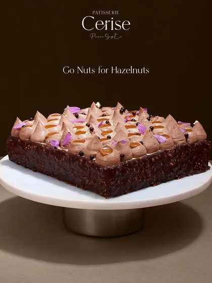 My "Go Nuts for Hazelnuts" entremet is a celebration of texture and flavour. It's built on a foundation of rich hazelnut and chocolate, designed for those who love a nutty, satisfying dessert.