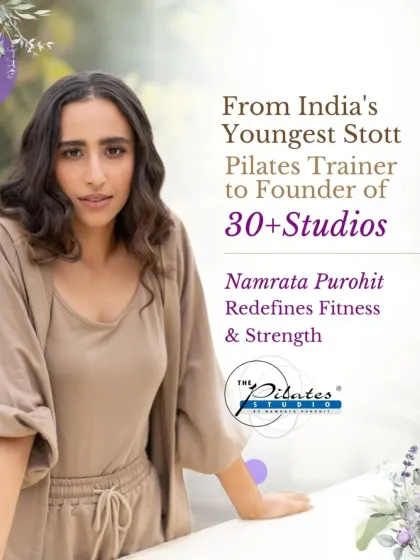 Meet Namrata Purohit, the visionary founder of The Pilates Studio. Her journey from being India's youngest Stott Pilates trainer to building over 30 studios is the foundation of our brand's commitment to excellence.
