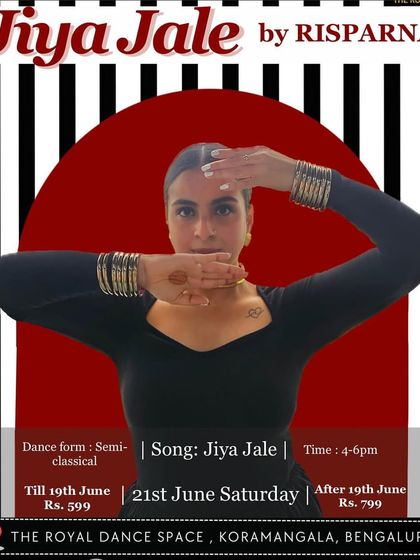 Poster for Risparna's workshop on the classic "Jiya Jale", a favorite for semi-classical routines.