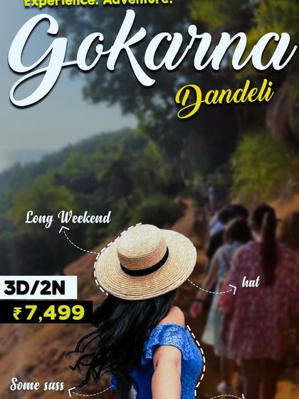 An ad for our Gokarna and Dandeli trip, combining beach trekking with water sports for an action-packed long weekend.