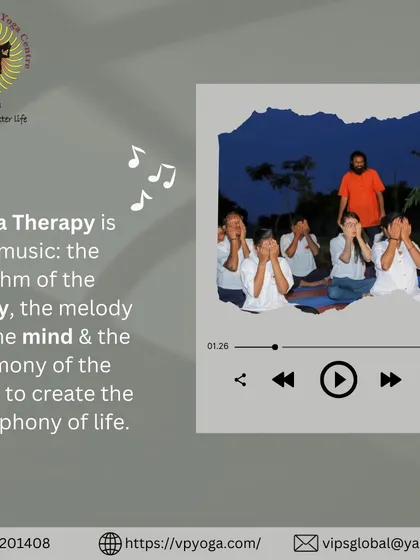 I often say that yoga therapy is like music. The asanas create the rhythm of the body, the pranayama creates the melody of the mind, and meditation creates the harmony of the soul. Together, they compose the symphony of a beautiful life. This image captures that philosophy perfectly.