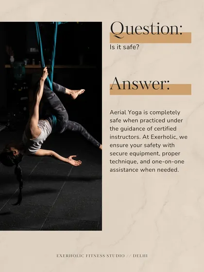 Is it safe? Yes, your safety is my top priority. My classes are led by certified instructors using secure equipment, and I provide one-on-one assistance whenever needed.