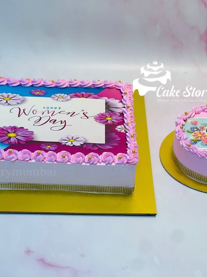 Cakes I made for a corporate Women's Day celebration. I can create cakes in various sizes to suit any event or office party.