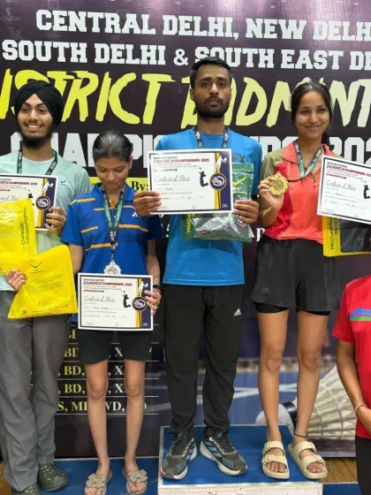 Our senior players also showcasing their medals at the district championships. I train players at all levels, from grassroots to adults competing in senior categories, focusing on strategy and performance.