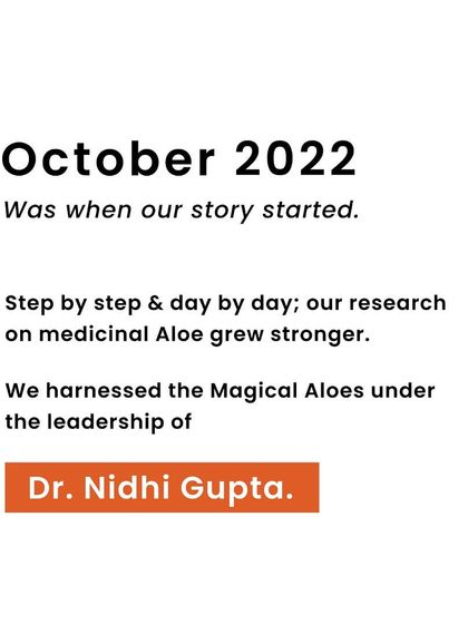 The story of my brand, Aloe & Me, began in October 2022. It was born from extensive research into the medicinal properties of Aloe, guided by my leadership and vision as a dermatologist.