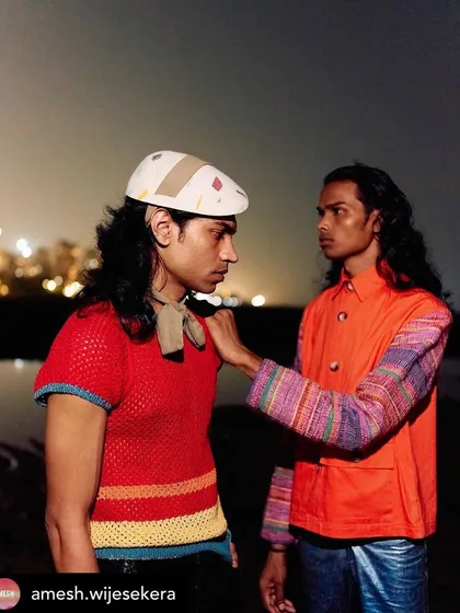 A shot featuring two male models for the Amesh campaign. I provided distinct grooming for each, styling their hair to match their individual looks while maintaining a cohesive feel for the shoot.
