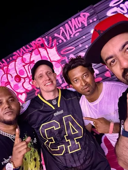 Posing with the crew at Rolling Loud. It's always about the people you share these experiences with.
