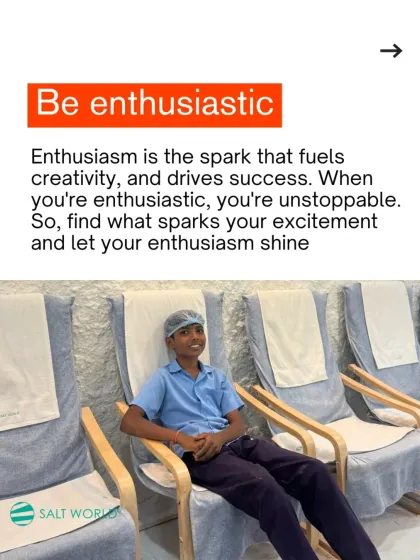 Enthusiasm is the spark that fuels creativity. The excitement this young student showed was infectious and inspiring. We should all find what sparks our enthusiasm and let it shine.