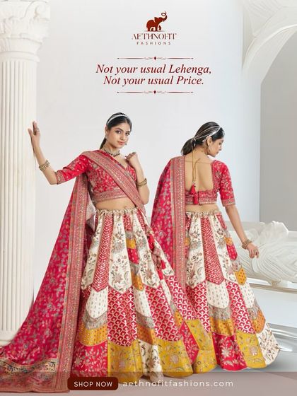 This multicolour Banarasi lehenga is not your usual lehenga, and not your usual price. I designed it for the bride who wants something unique, blending traditional weaves in a modern mosaic pattern.