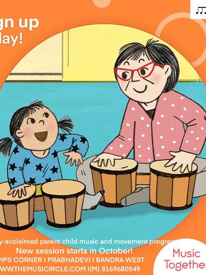 Another call to register for our upcoming Music Together session. We can't wait to welcome new families into our circle at our various Mumbai locations.