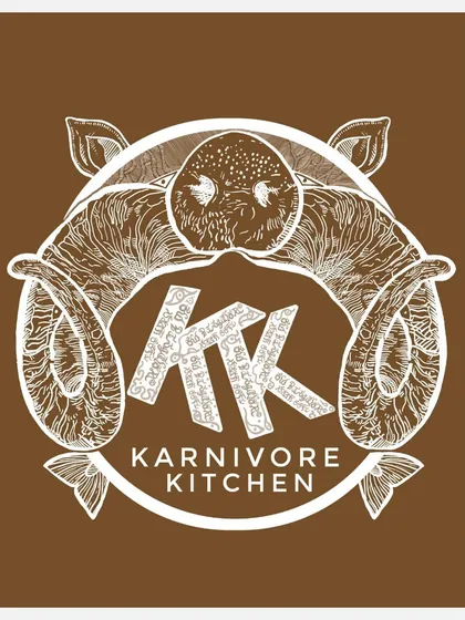 The full Karnivore Kitchen logo, a design that perfectly captures the spirit of my cooking.