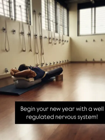 A restorative pose using blocks and a bolster to gently open the chest and regulate the nervous system. This is a perfect way to begin a new year or reset after a stressful period.