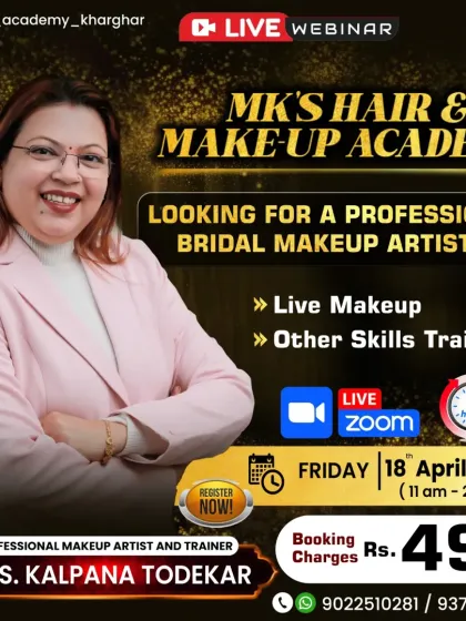 Join my live webinar for just Rs. 49. It's a 3-hour session packed with professional bridal makeup techniques and other skills.