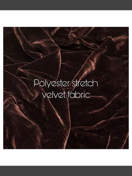 A deep brown polyester stretch velvet, another example of the luxurious and tactile fabrics that form the basis of my couture collections.