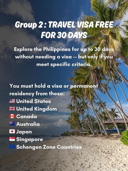 Want to stay longer? You can travel visa-free in the Philippines for up to 30 days if you hold a valid visa from specific countries like the US, UK, or Schengen zone. We help you figure out if you qualify.