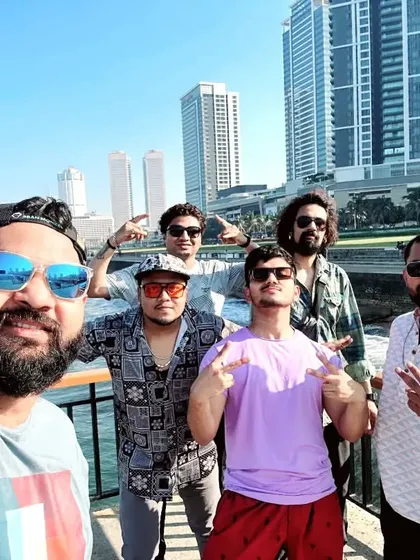 Taking a moment to enjoy the sights in Colombo before our show. Performing internationally allows us to bring our music to diverse audiences.