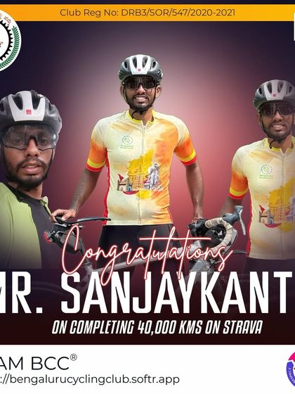 Congratulations to Sanjaykanth for completing an impressive 40,000 kms on Strava. Keep those wheels spinning!