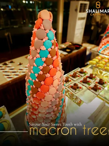 We turn desserts into architectural wonders. This vibrant Macaron Tree is not just a treat for the sweet tooth but also a stunning centerpiece that adds a touch of color, fun, and Parisian elegance to your dessert spread.