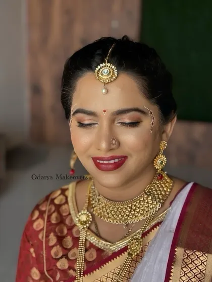 Another shot showcasing the flawless makeup on textured skin. With the right techniques and products, I can ensure a beautiful, confident finish.