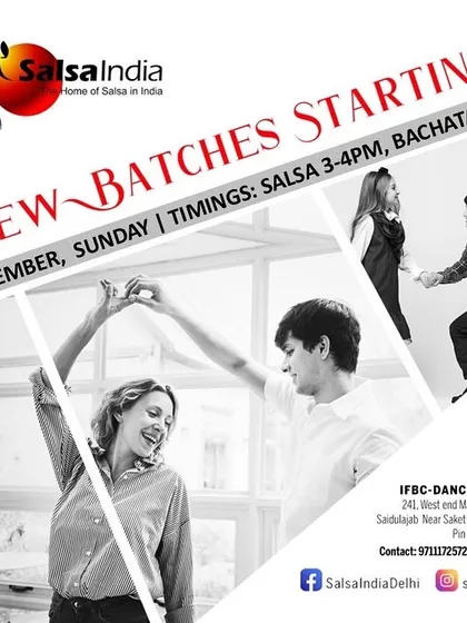 Another announcement for new Salsa and Bachata batches. We make sure to provide all the details on timing and location so you can easily sign up.