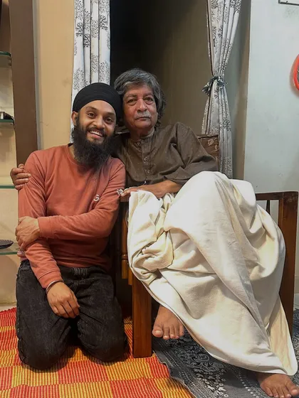 Another photo with Pandit ji, a memory I will always cherish.