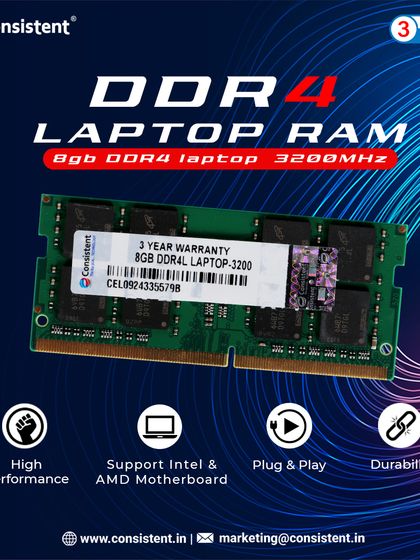 Give your laptop a speed upgrade with our 8GB DDR4 RAM. Running at 3200MHz, this module ensures effortless switching between applications and next-level multitasking, all while being a simple plug-and-play installation.
