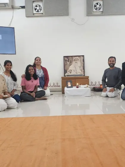 A group photo after a Sanidhi Pooja to celebrate a birthday. It is a blessing to blend these moments of devotion and simple human connection.