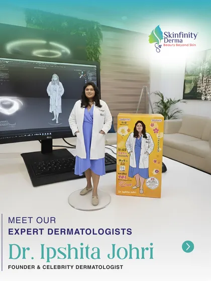 I’m Dr. Ipshita Johri, founder of Skinfinity Derma. My approach is simple: I listen first. Every face has a unique story, and my goal is to help you feel confident in your skin by providing personalized, medical-grade treatments that are right for you, without any pressure or false promises.