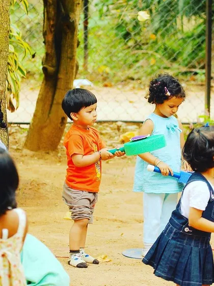 Learning through exploration is a key part of our philosophy. We provide a variety of foam props and let kids discover different ways to play and move.