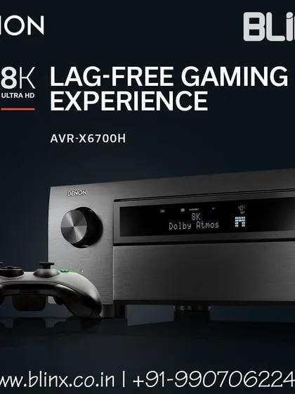 For the ultimate gaming and movie experience, we recommend Denon's 8K capable receivers. They provide lag free gaming and support the latest 3D audio formats, delivering an unrivaled level of immersion.