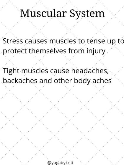 When you're stressed, your muscles tense up to protect themselves from perceived injury. This can lead to headaches, backaches, and other body pains. Yoga helps release this stored tension.