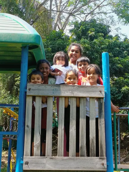 Friendships blossom during our outdoor play sessions. We provide a safe and nurturing space for children to connect, play together on the slides, and create lasting memories.