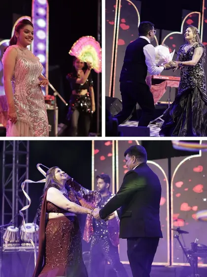 A collection of performances from the Sangeet night, showcasing the talent and enthusiasm of the couple's family and friends.