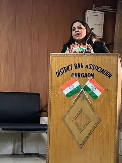 Speaking at a seminar on the POSH Act for the District Bar Association in Gurgaon. It is crucial for my fellow legal professionals to be deeply versed in the nuances of this law to better serve our clients and the community.